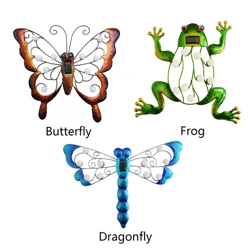 Solar iron wall art dragonfly - wall,