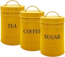 Set Of 3 Tea Coffee Sugar