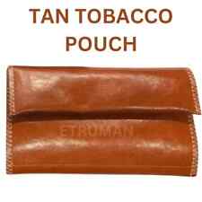 Soft Tan FauxLeather Cigarette Tobacco Pouch Case Organiser Rolling Paper Pocket