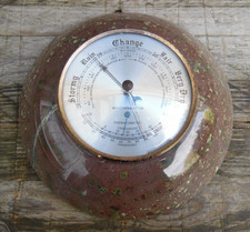 Vintage Original Weathermaster Barometer Thermometer Set in Solid Marble/Stone