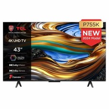 TCL 43P755K 4K Ultra HD HDR LED 43'' Smart Android TV with Freeview Play B+