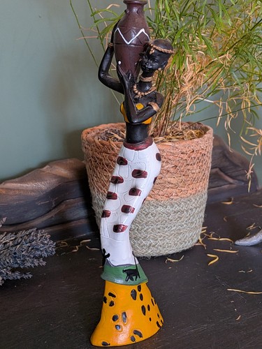 African tribal woman figurine - african,