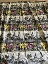 Vintage 50s - Single Wide Curtain - Nautical Pattern - ‘Breton’  by  Fothergay 