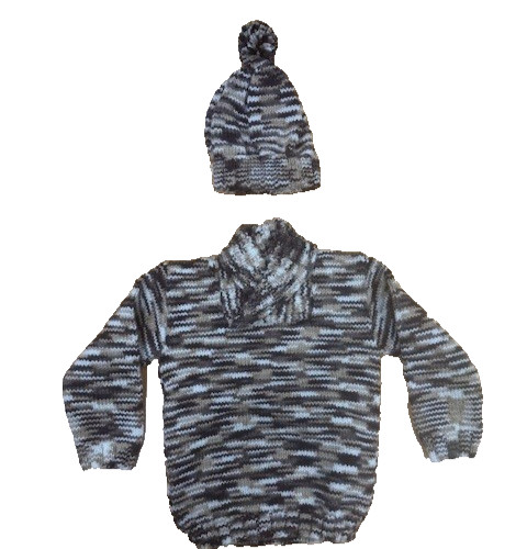Hand knitted brown mix - hand,