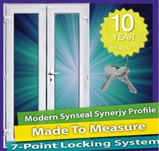 WHITE PVC UPVC FRENCH DOOR, MADE TO MEASURE - Single Handle - BRAND NEW