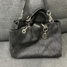 VTG MICHAEL KORS BLACK SIGNATURE HAMILTON JET SET SATCHEL TOTE BAG
