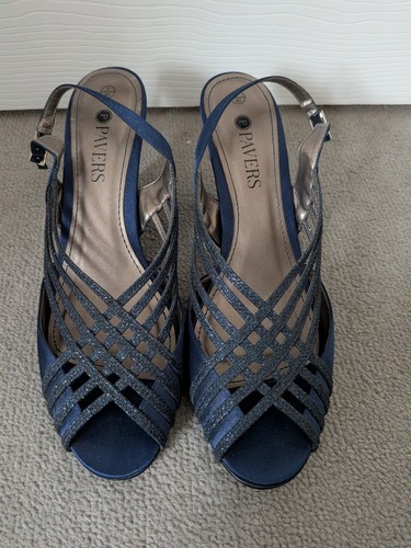 Pavers blue glittery - pavers, heeled