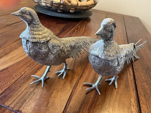 Pair metal pheasants - pair,