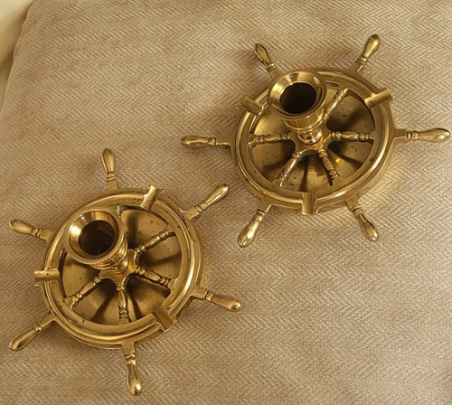 Pair vintage brass - a,
