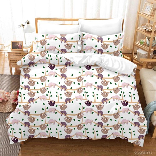 Cartoon sloth plant quilt - 3d,
