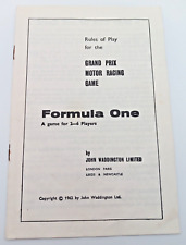 Waddingtons Formula 1 Board Game Spares - Instruction Booklet 1962 vintage