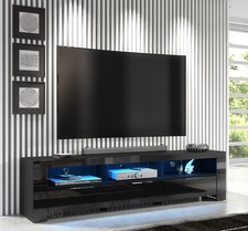 200cm TV Stand Black Unit