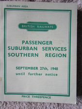 BR SOUTHERN REGION SUBURBAN SERVICES TIMETALBLE Winter 1948