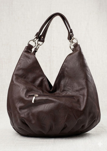 Large brown leather hobo bag - large,