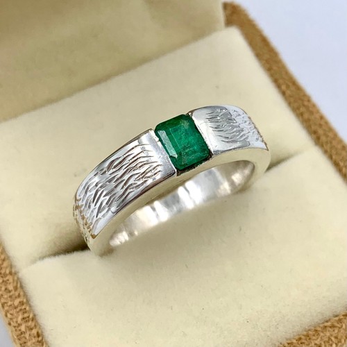 Men green emerald - green, ring