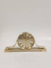 CHURCHILL Brass Tone Mantel Clock with Roman Numerals - Quartz Movement - USED