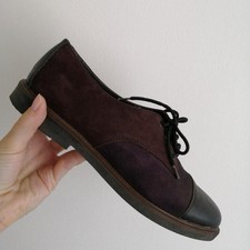 Ladies Burgundy Vintage Brogues, Cable & Co, Size 4, Suede And Leather, Boxed.