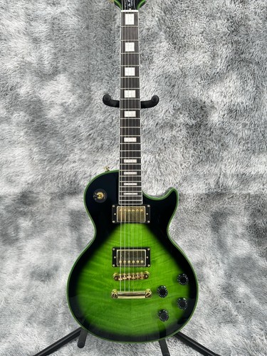 Green black burst flame - black, maple