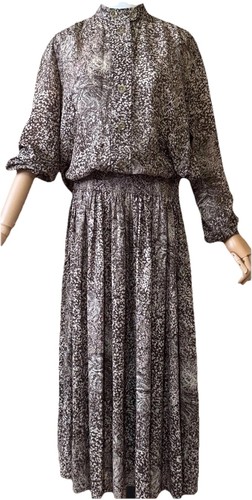 Jean varon brown abstract midi - jean,