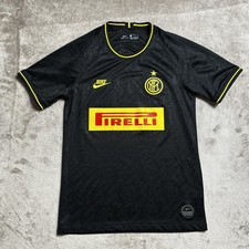 Original Inter Milan Football Shirt Mens Small Nike 2019/20 Third Black Pirelli