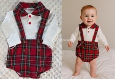 Baby Boys Red Tartan Outfit