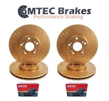 BMW E30 MTEC Gold Edition Drilled Grooved Brake Discs Front Rear & Mintex Pads