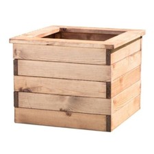 Redwood cube wooden - cube, planter