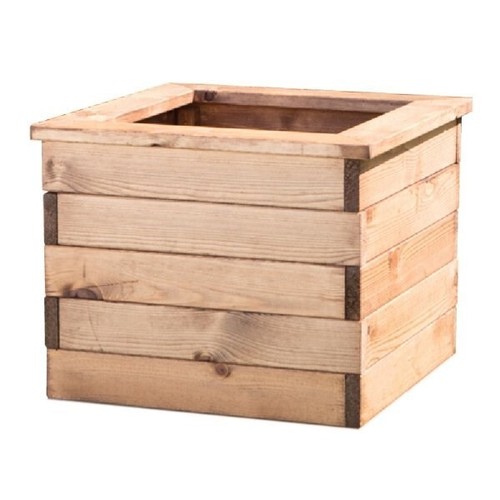 Redwood cube wooden planter - redwood,