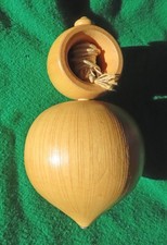 Wooden Spinning Top with pull