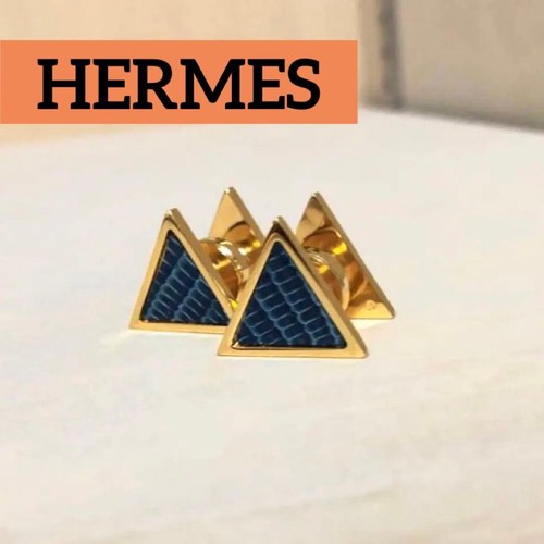 Hermes triangle cufflinks - hermes, gold