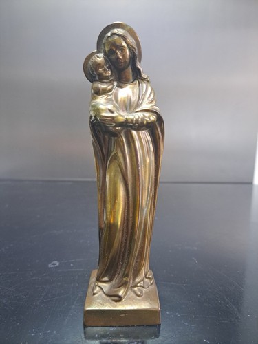 Vintage brass 17cm madonna - vintage,