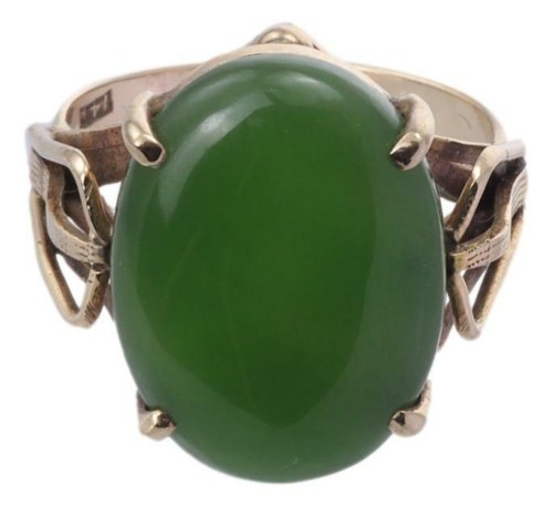 14ct gold and jade - gold,