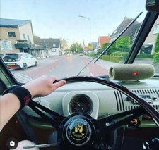 Steering Wheel for VW Splitscreen Stealth Black Wolfsburg Wood Rim 17" AAC253