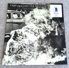 BRAD WILK SIGNED RAGE AGAINST THE MACHINE ALBUM VINYL RATM DRUMMER BAS