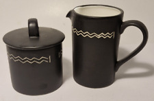 Habitat Japan Scraffito Milk & sugar Black Matt Vintage 1980s