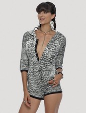 Psylo Beetle Hooded Jumpsuit party edgy sacred geometry Alt Rave Punk Sz 1 UK8 S