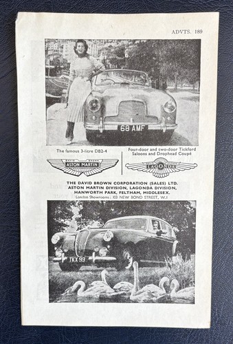 Car advert c1955 aston martin - advert,