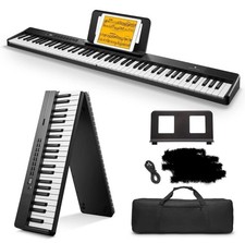 Donner DP-10 Foldable Digital Piano Keyboard 88-Key, Bluetooth, Portable, BLACK