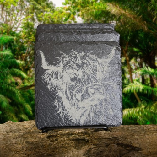 Slate coaster set 4 - slate,