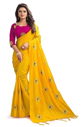 Yellow color indian banarasi - yellow,