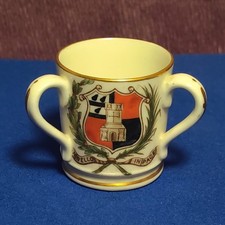 1903 Royal Worcester  Crested Ware China Worcester Three Handled Loving Cup Tyg