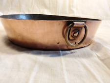 Antique Round Copper Roasting Dish 27.8 cm, Copper Roasting Pan
