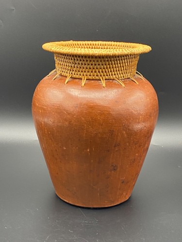 Hand thrown clay rattan reed - hand,