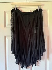 Necessary Evil Black bat mesh skirt Size XL Goth/Gothic/festival BNWT