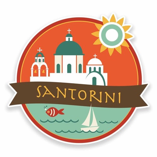Santorini greece vinyl - santorini,