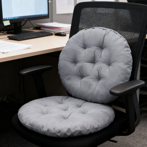 4pcs solid round cushions - round,