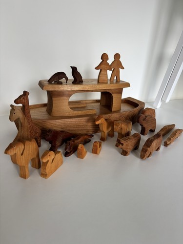 Vintage wooden noah ark - vintage,