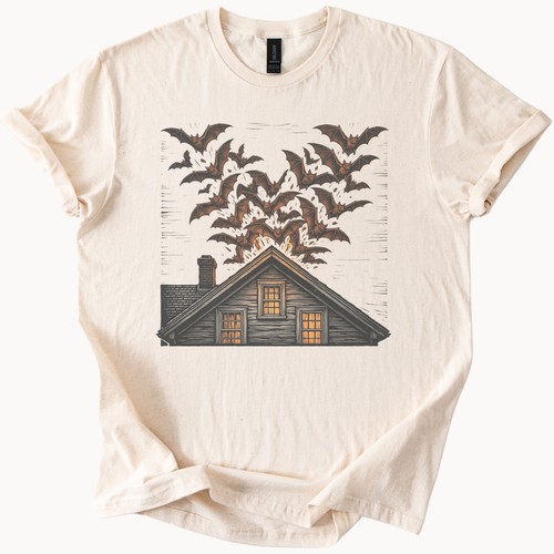 Bats erupting from haunted - bats,