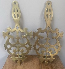 2 X Vintage Brass Trivets Fire