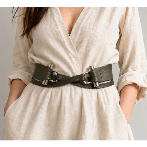 Zara real leather tie - real,